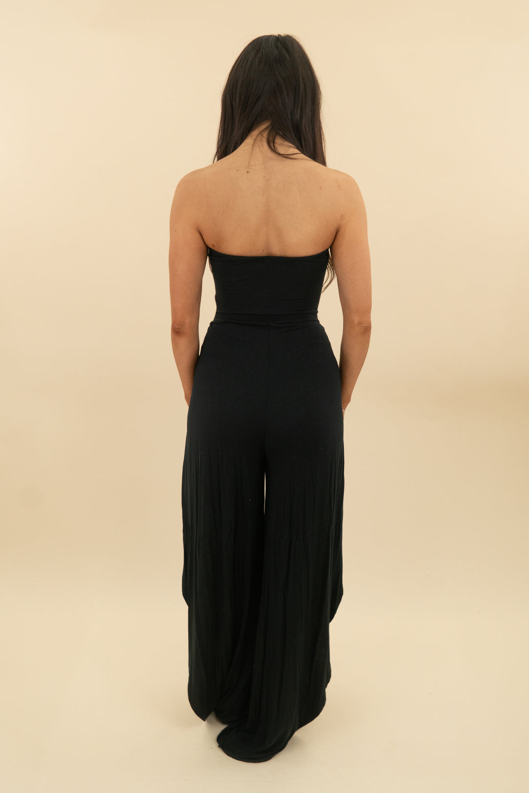 diosa black strapless jumpsuit (s; retail $69)