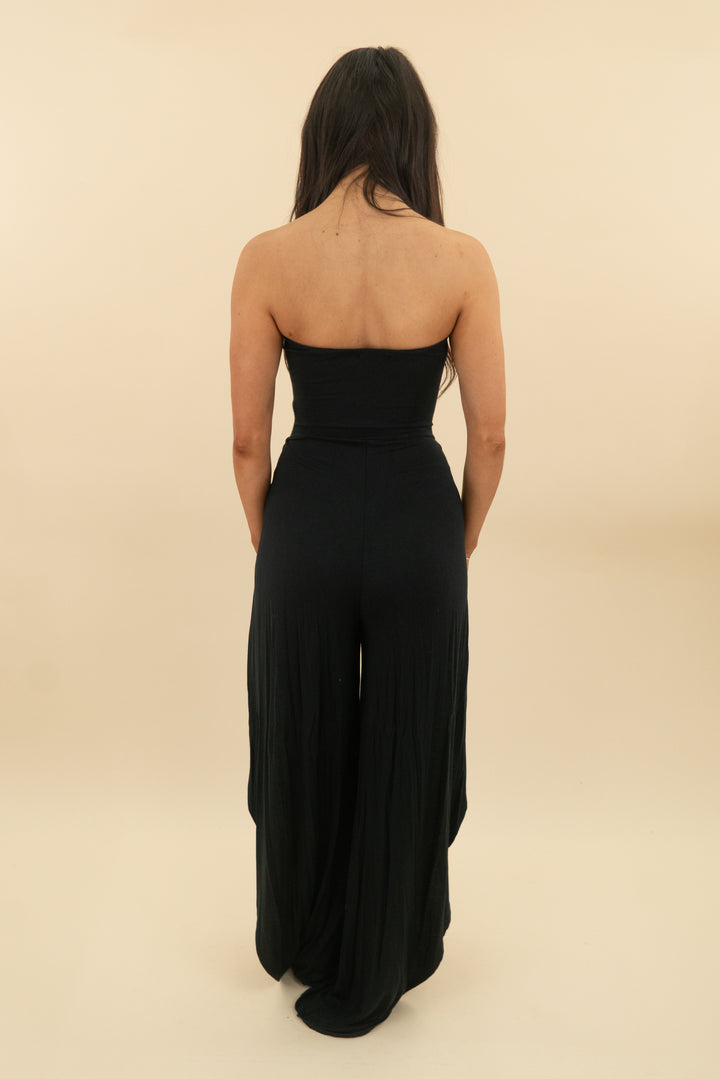 diosa black strapless jumpsuit (s; retail $69)