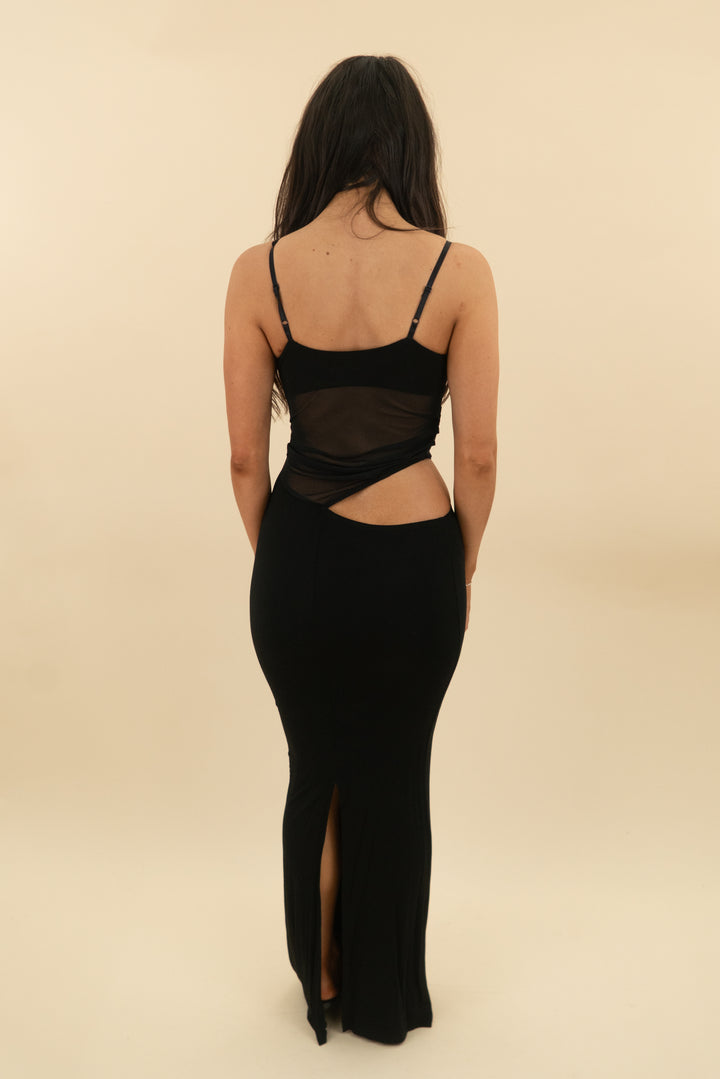 finese black spaghetti strap maxi dress (xs; retail $85)