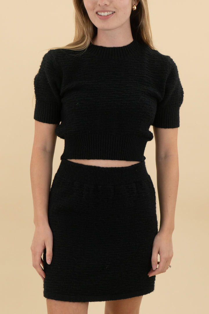 debut black textured cut out mini dress (s/m; retail $58)
