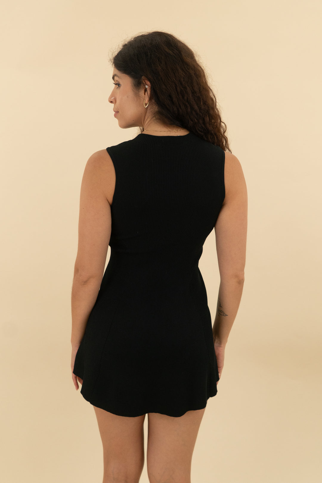 hello molly black ribbed mini dress (xs/s; retail $96)
