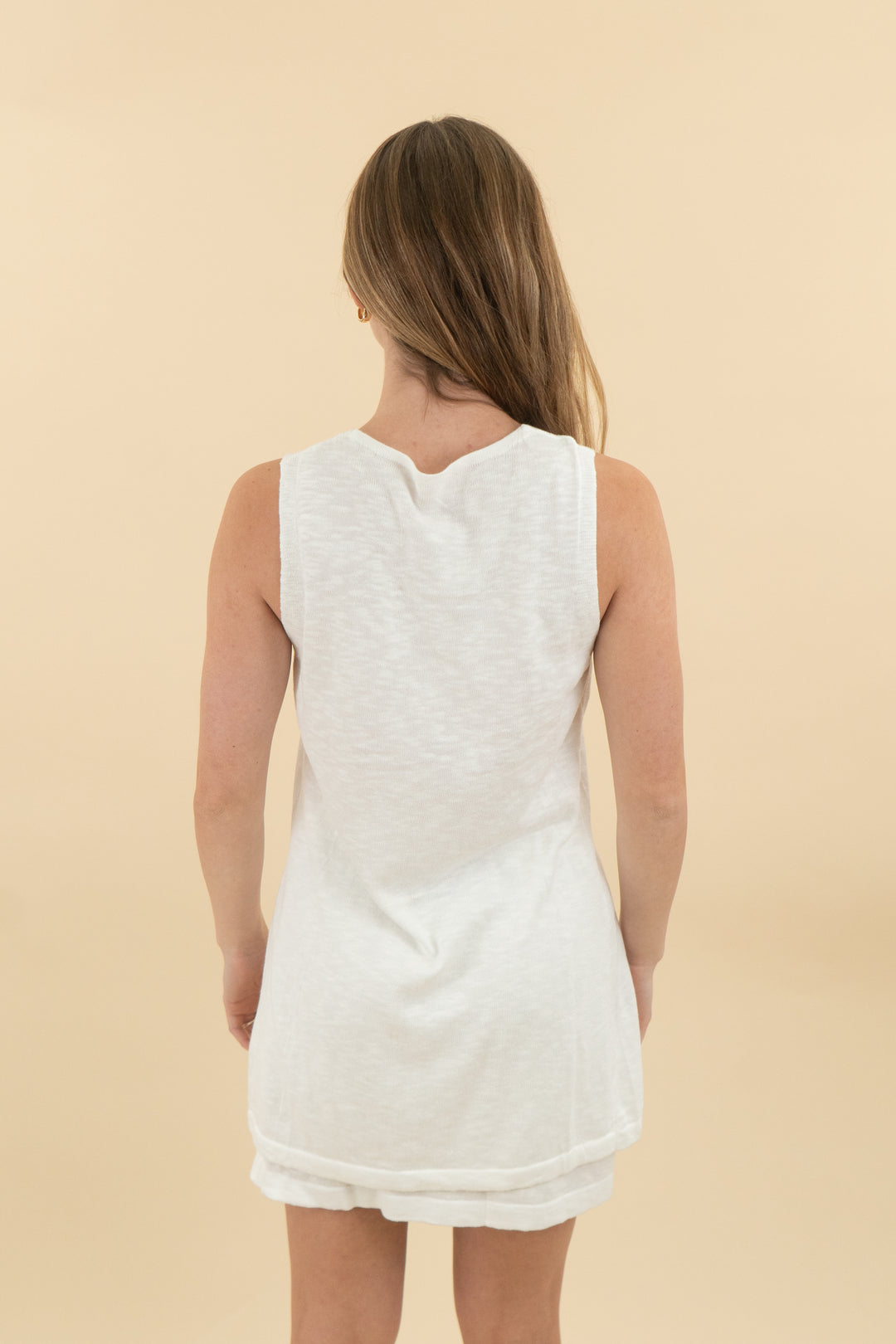 white cotton blend top and skirt set (s; retail $69)