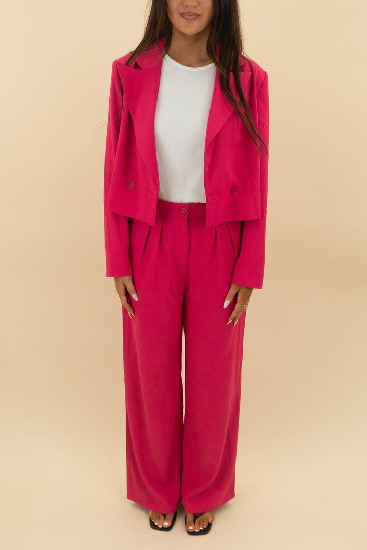kirundo hot pink blazer and pants set nwt (s; retail $79.99)