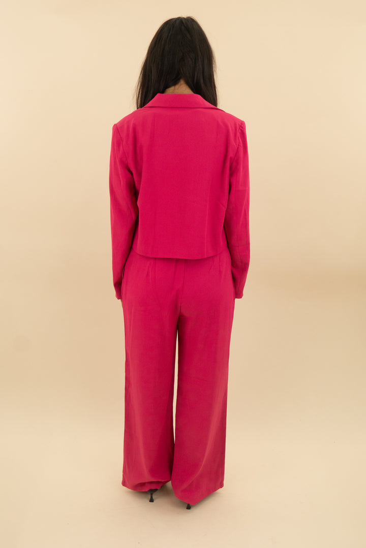 kirundo hot pink blazer and pants set nwt (s; retail $79.99)