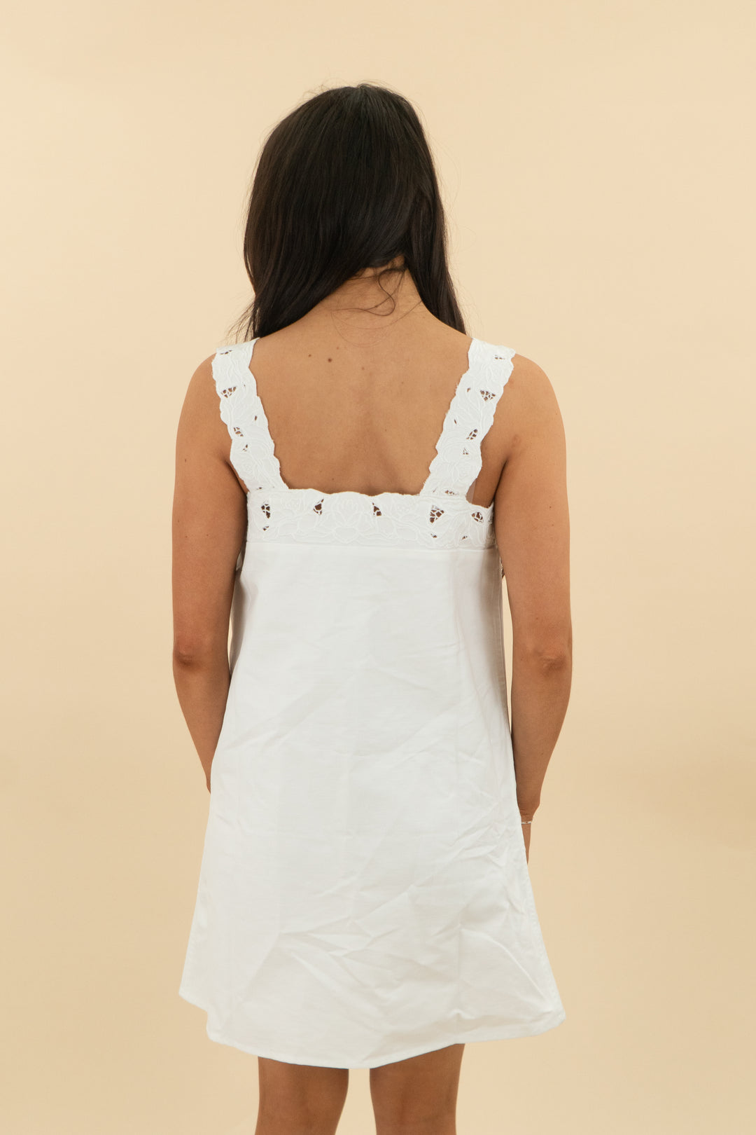j.crew white lace trim babydoll dress nwt (s: retail $98)