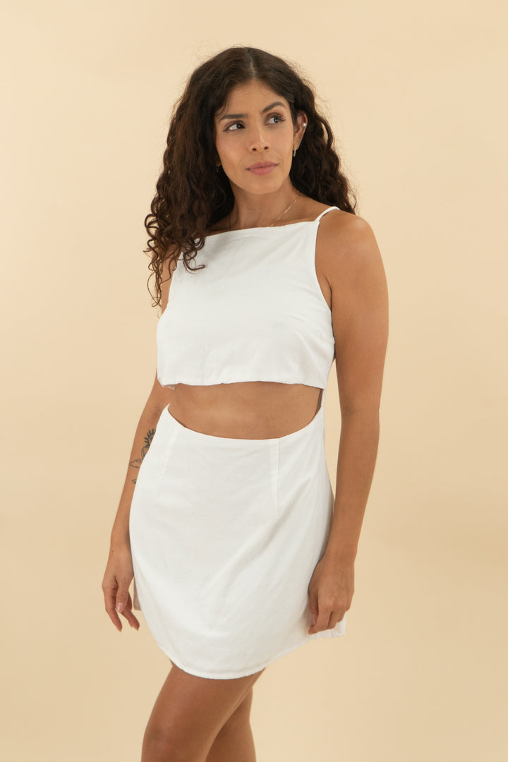 lspace white cutout mini dress (m: retail $139)