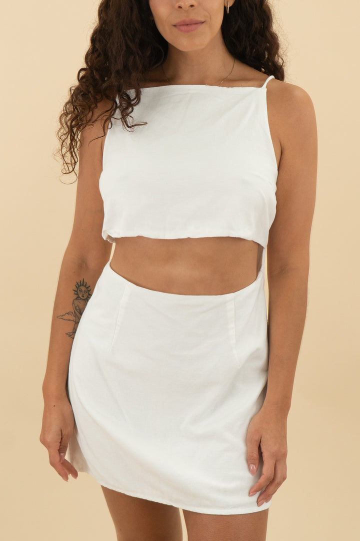 lspace white cutout mini dress (m: retail $139)