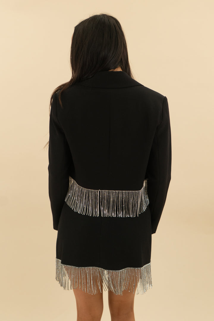 gianni bini black blazer and skirt rhinestone set (2)