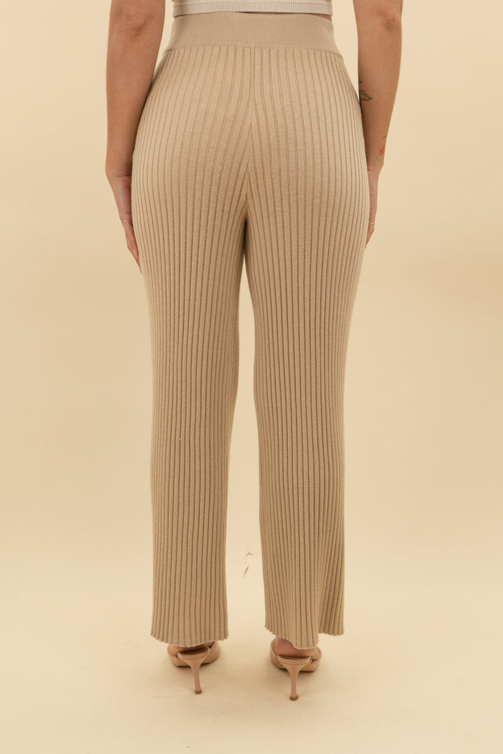 tan ribbed knit loungewear pants (s; retail $39)
