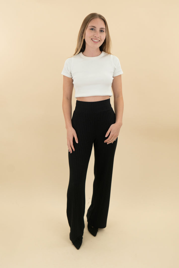 abercrombie & fitch black ribbed knit loungewear pants (xs; retail $55)
