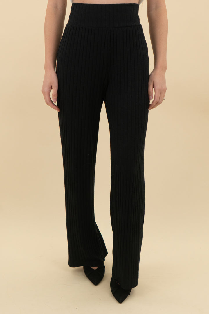 abercrombie & fitch black ribbed knit loungewear pants (xs; retail $55)