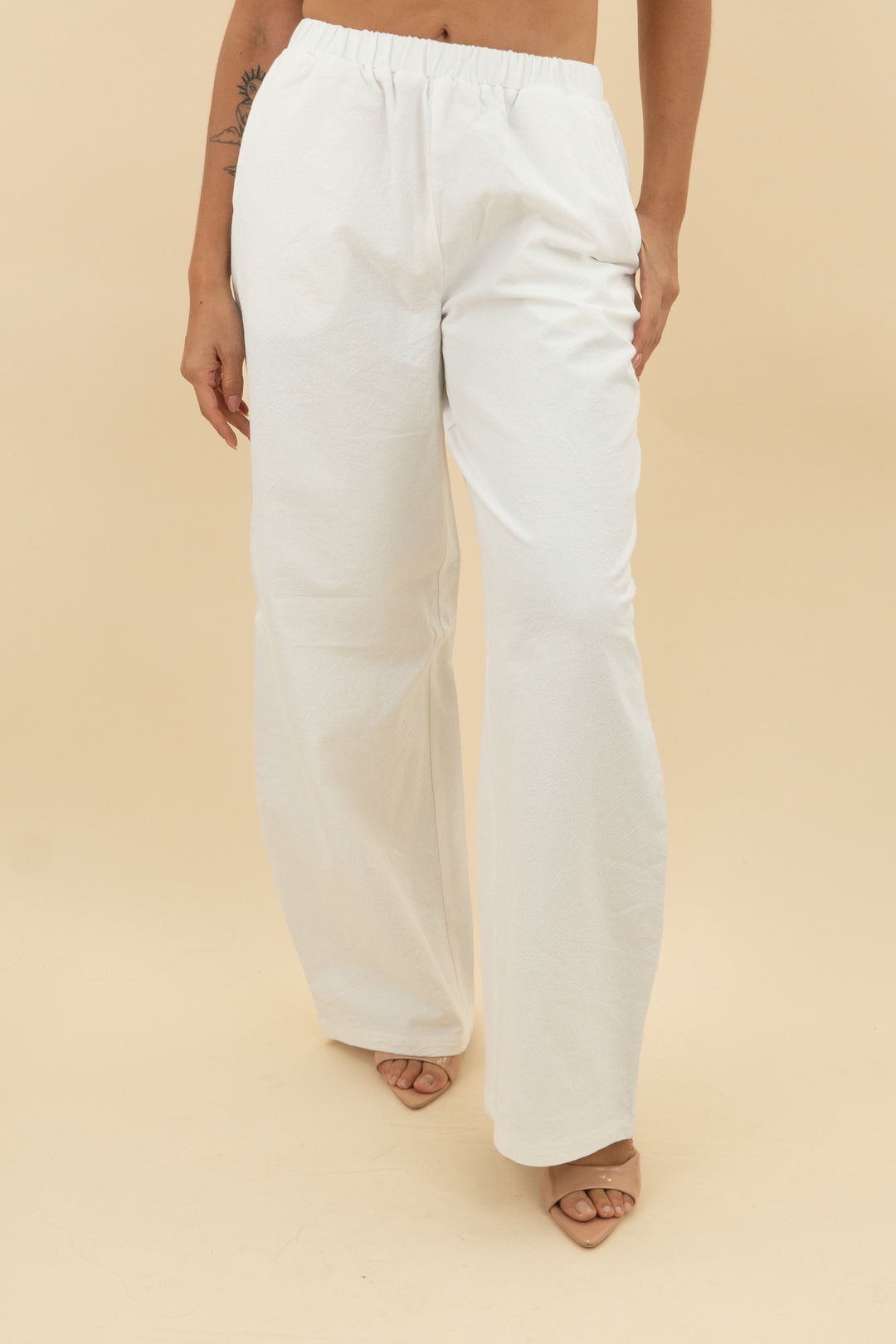 meshki white janayia cotton wide leg pants nwt (xs; retail $139)