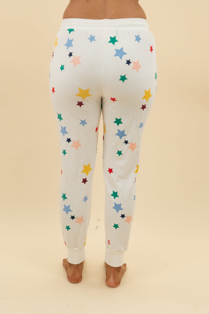 summersalt white rainbow star joggers (s: retail $80)