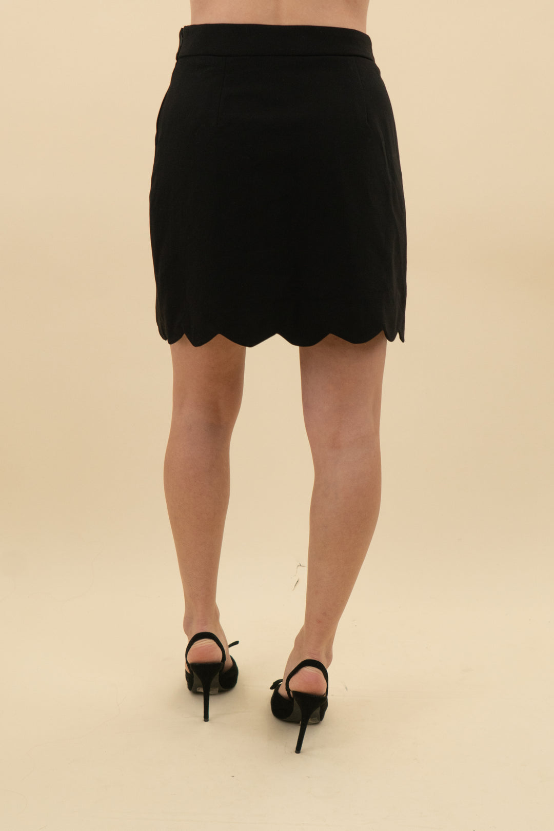 asos black ruffle bottom detailed mini skirt (4: retail $44)