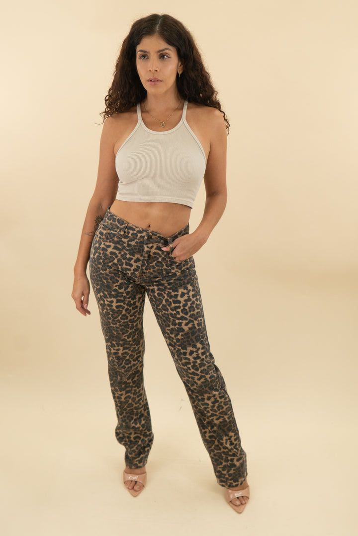 lioness leopard jeans (s: retail $99)