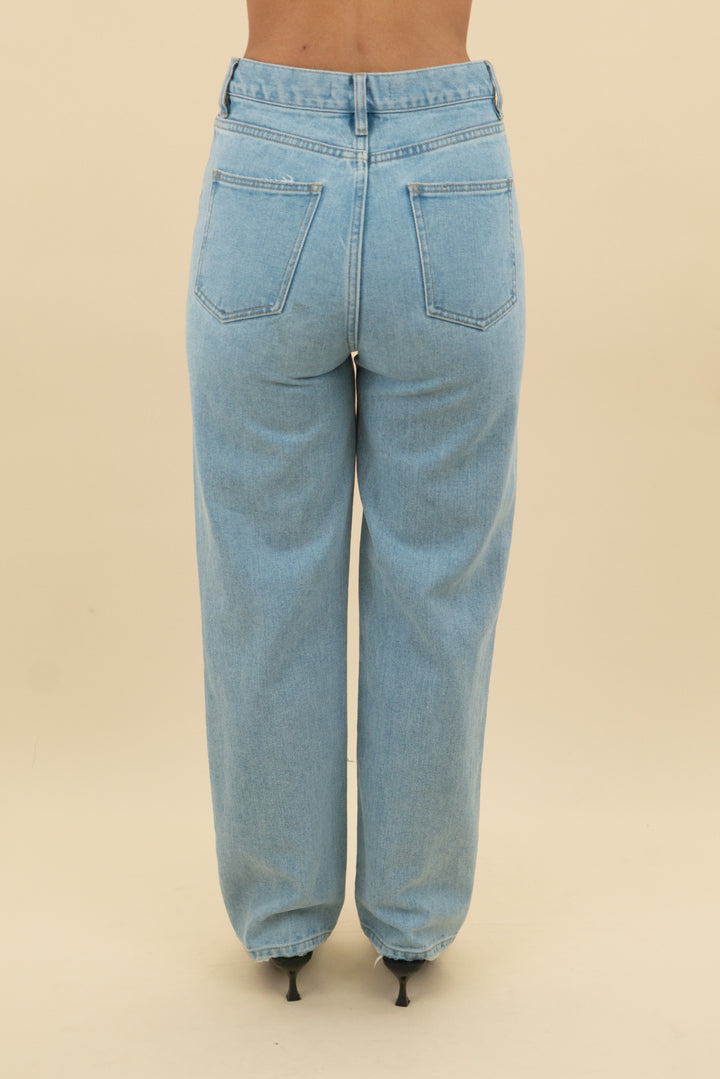 oak & fort light wash ripped jeans (26; retail $98)
