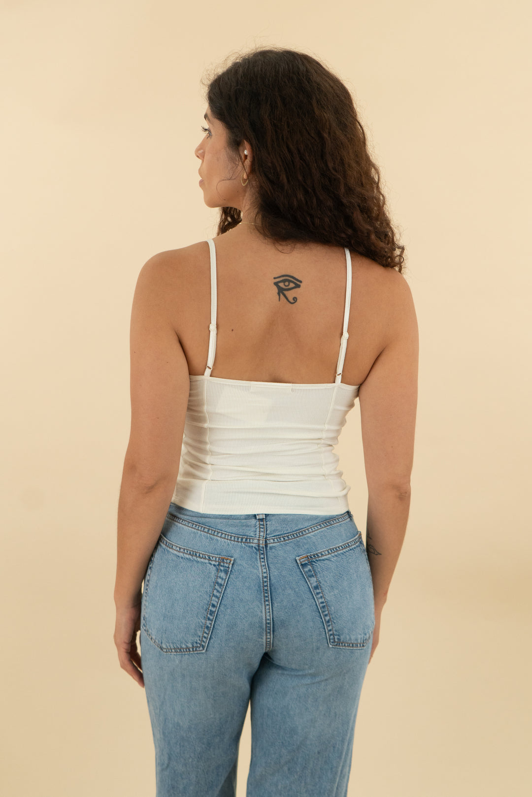 joah brown cream ribbed cami to (s/m; retail $122)