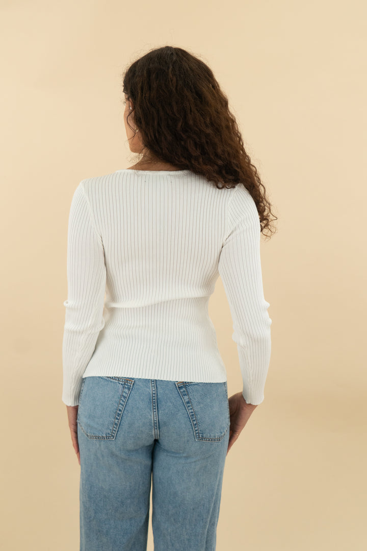 bardot white knit ribbed cardigan nwt (s; retail $109)