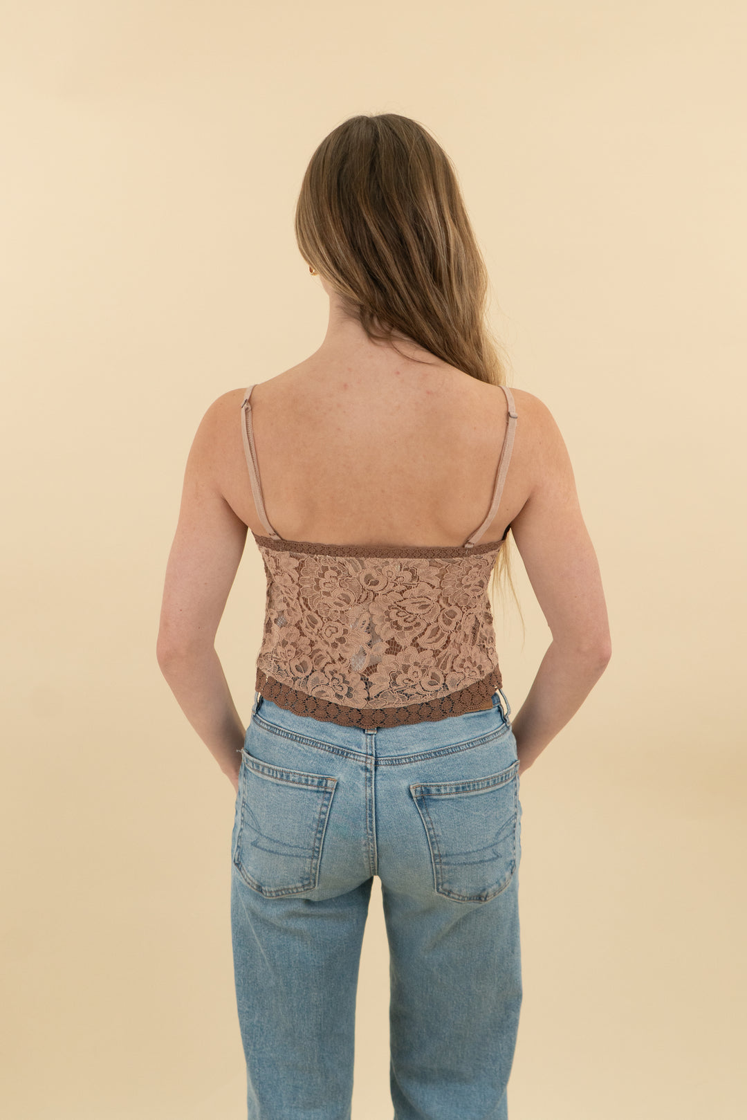 by anthropologie nude lace top (xxs)