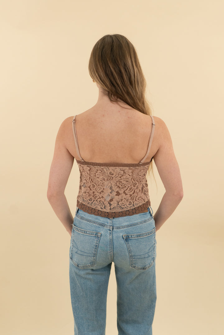 by anthropologie nude lace top (xxs)