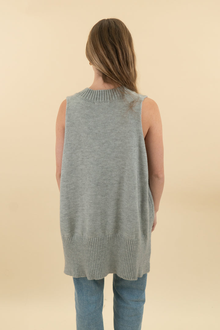 *AUCTION* by anthropologie grey oversized vest top (os)