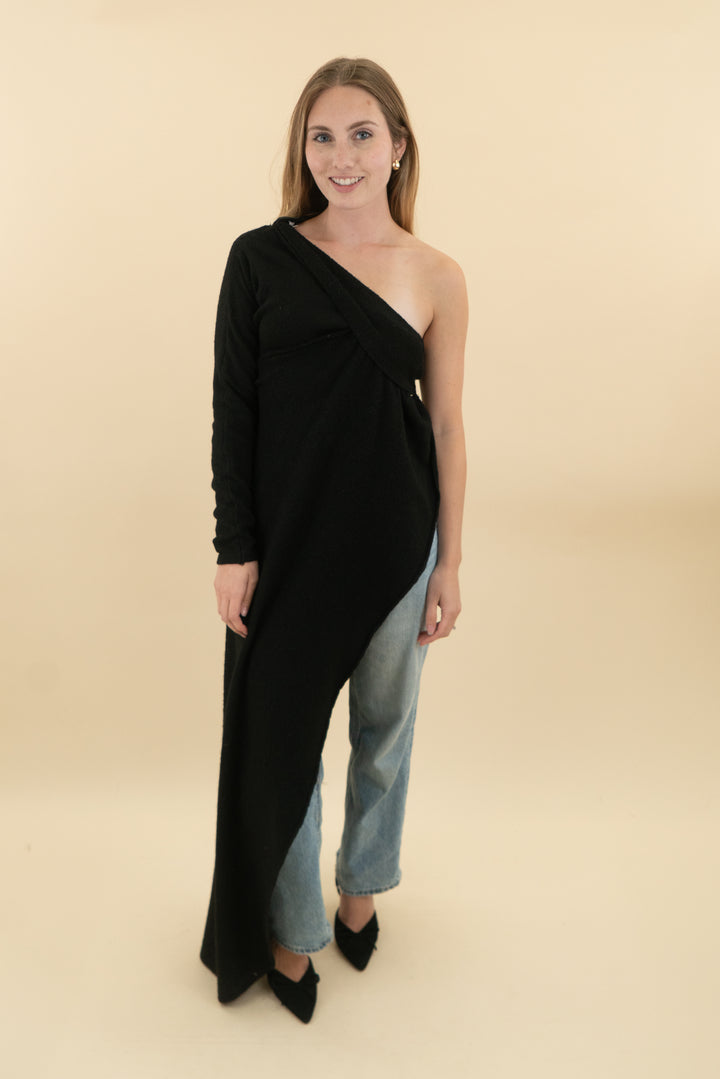 jluxlabel Black Capsule One Shoulder Top nwt (s; retail $145)