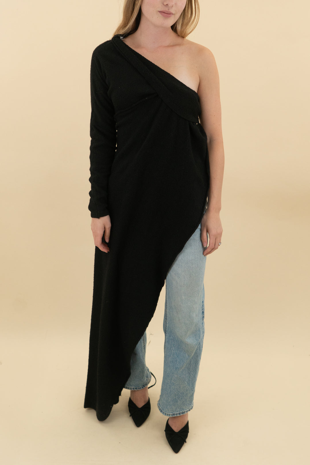 jluxlabel Black Capsule One Shoulder Top nwt (s; retail $145)
