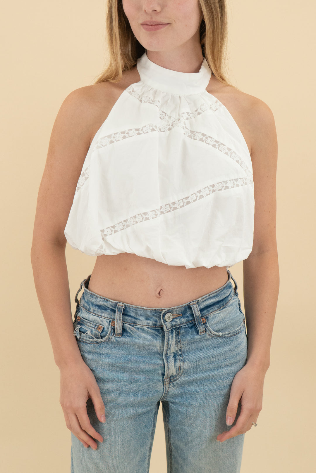 *AUCTION* hello molly white halter top (s)