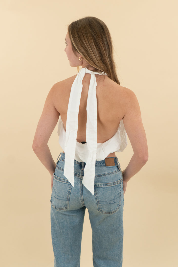 *AUCTION* hello molly white halter top (s)