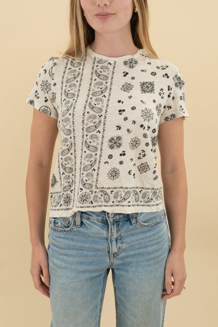 j.crew cream bandana linen tee (s: retail $59)