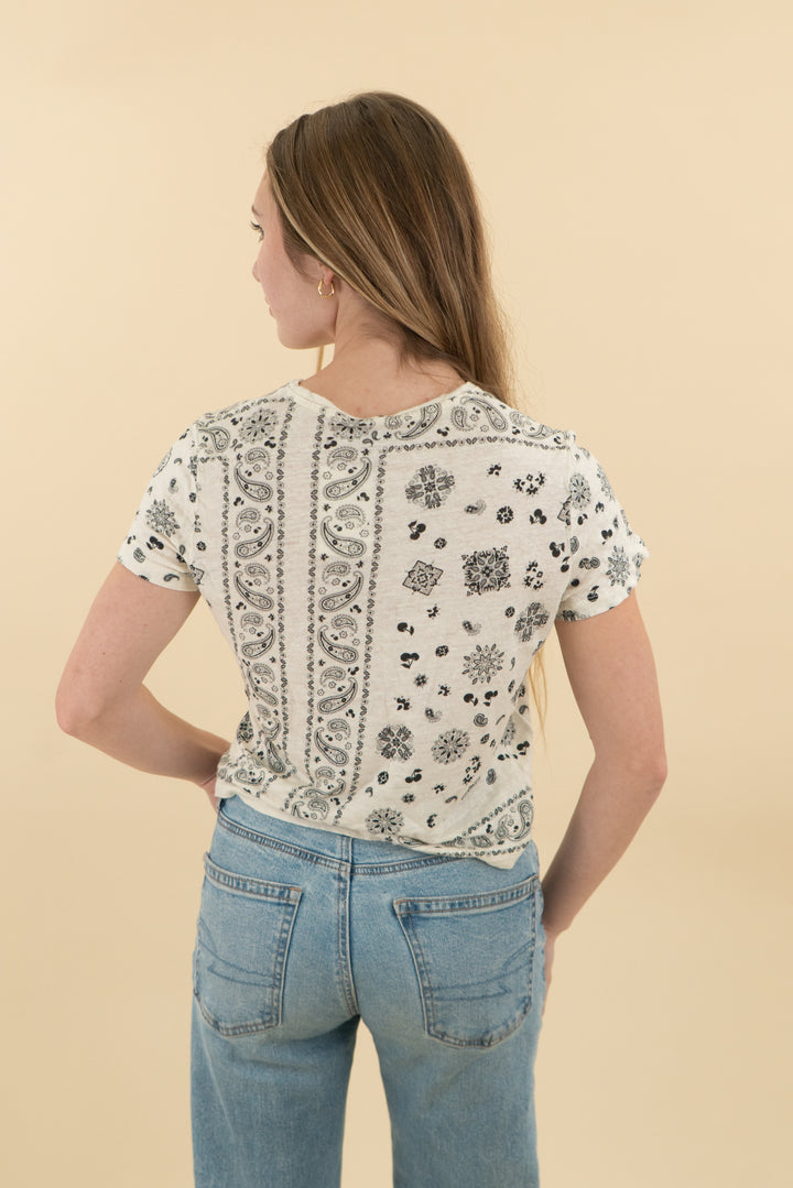 j.crew cream bandana linen tee (s: retail $59)