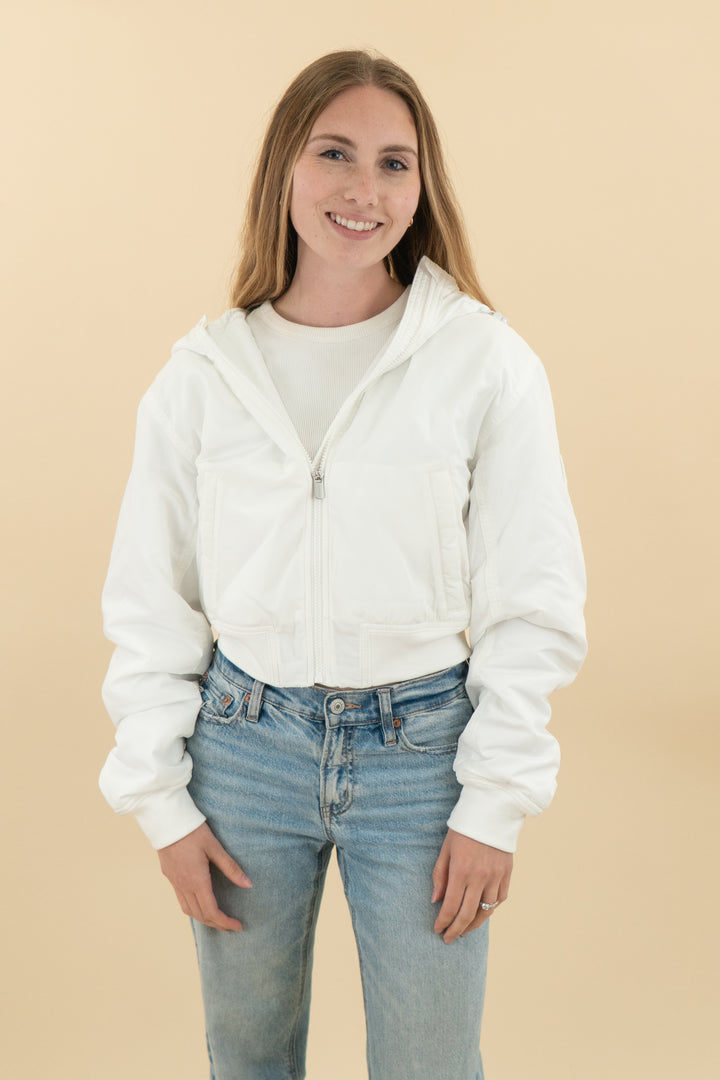 athleta white puffer jacket (s; retail $150)