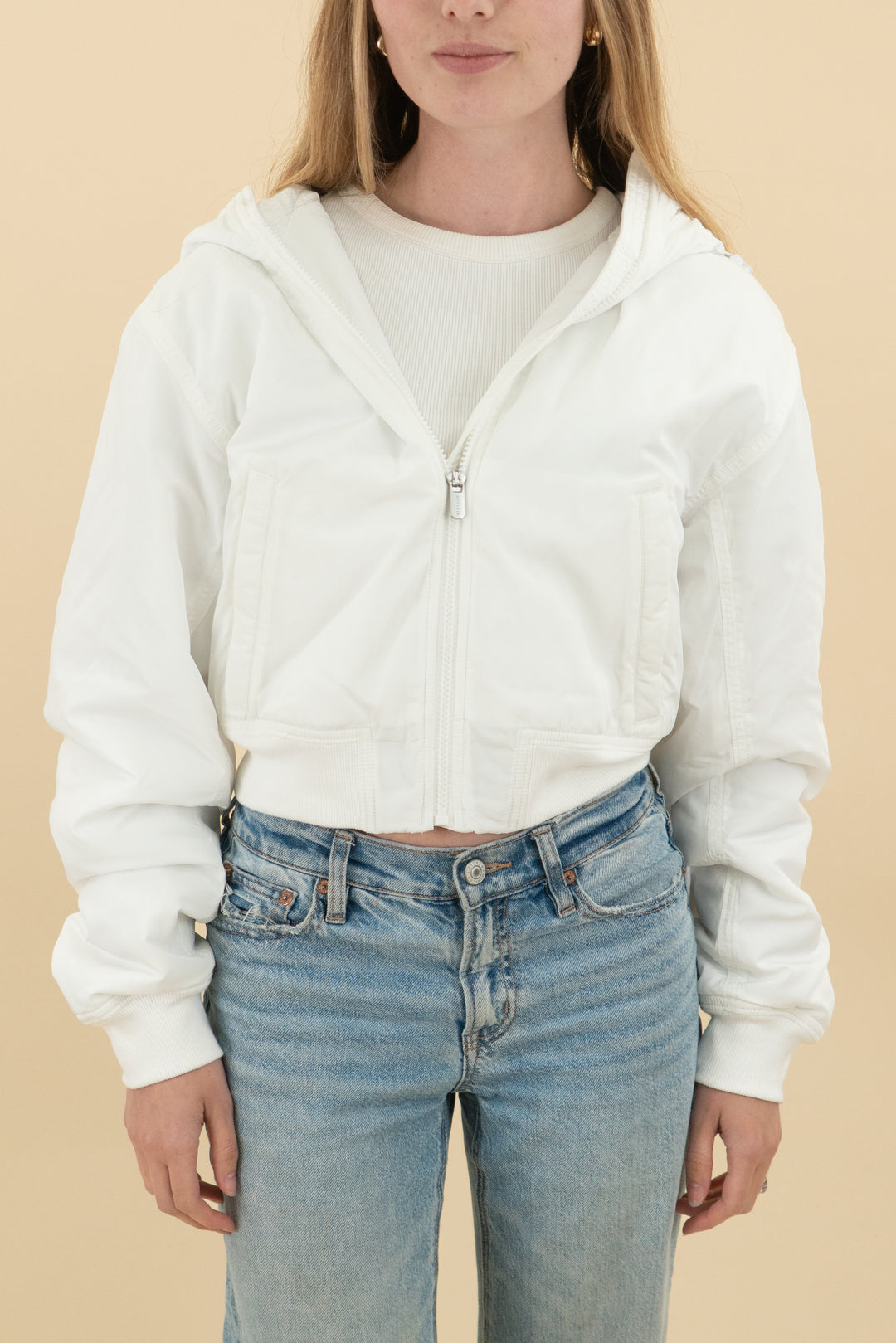 athleta white puffer jacket (s; retail $150)