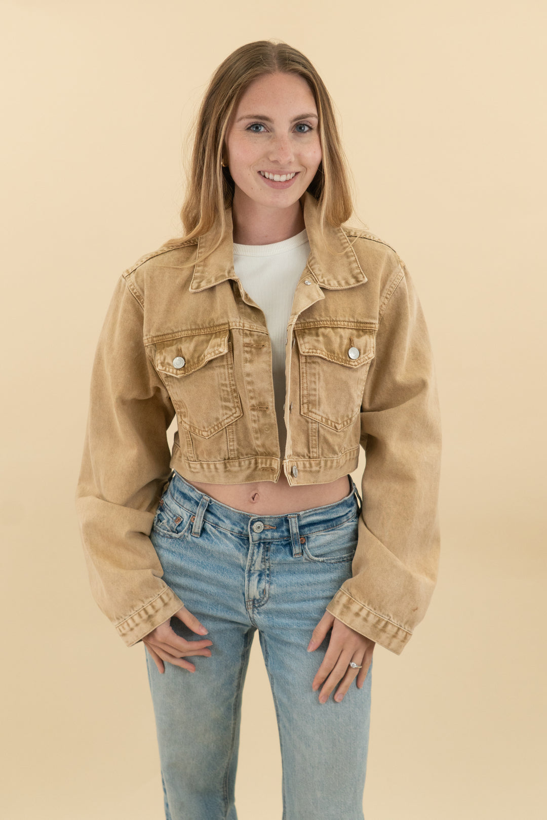 *AUCTION* meshki brown denim jacket (s)