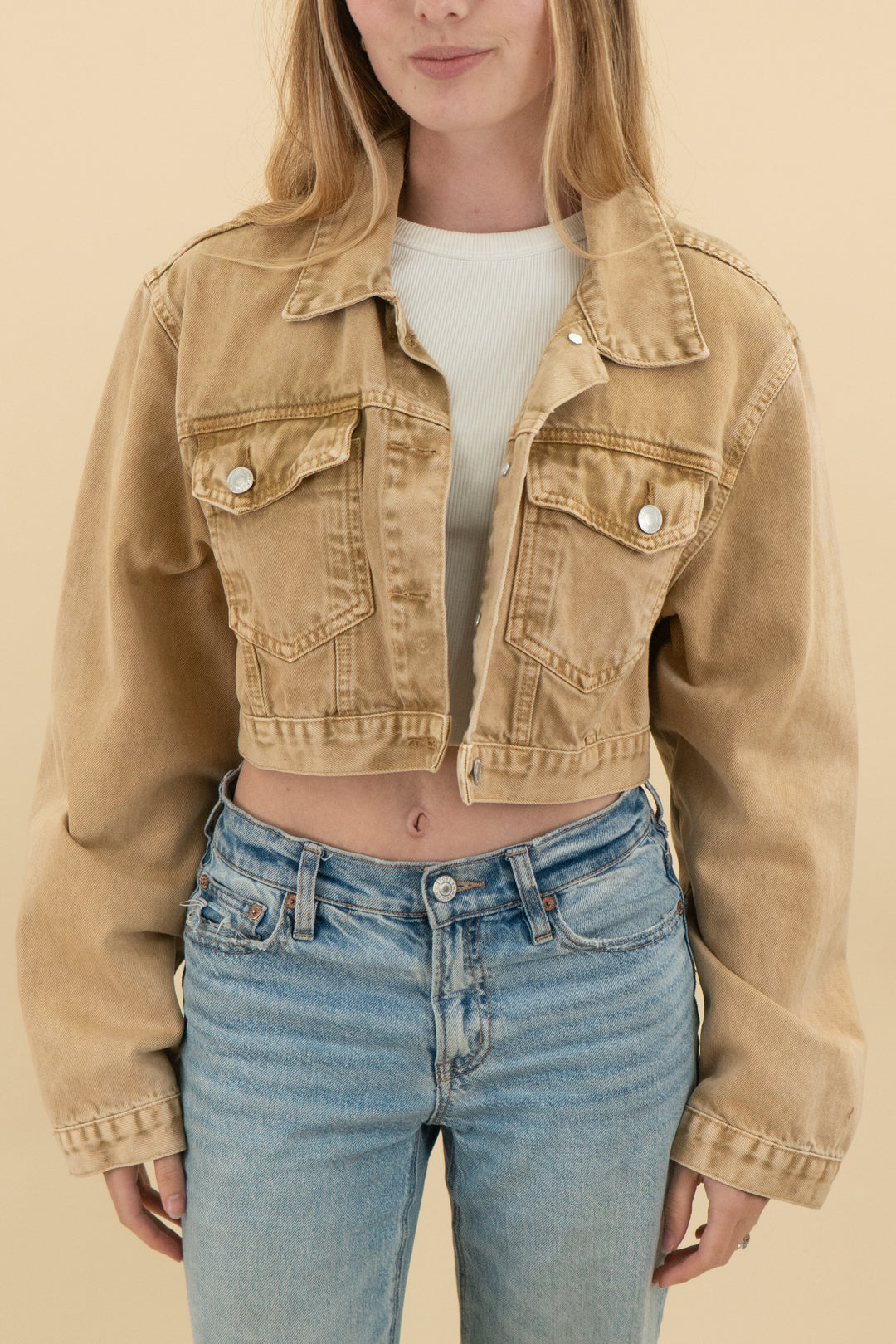 *AUCTION* meshki brown denim jacket (s)