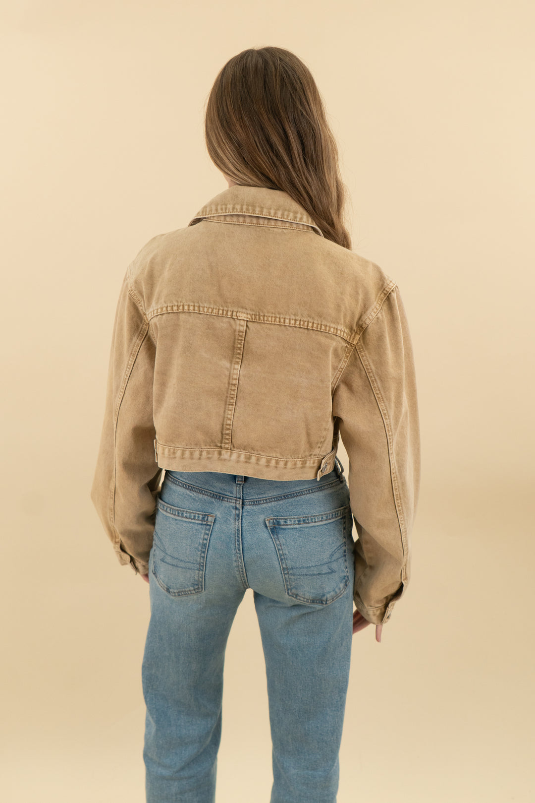 *AUCTION* meshki brown denim jacket (s)