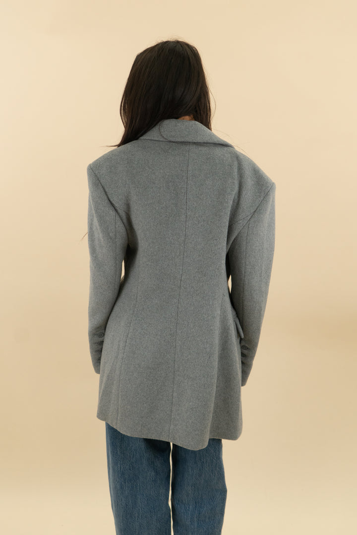 fashion nova grey power moves wool blend coat nwt (s)