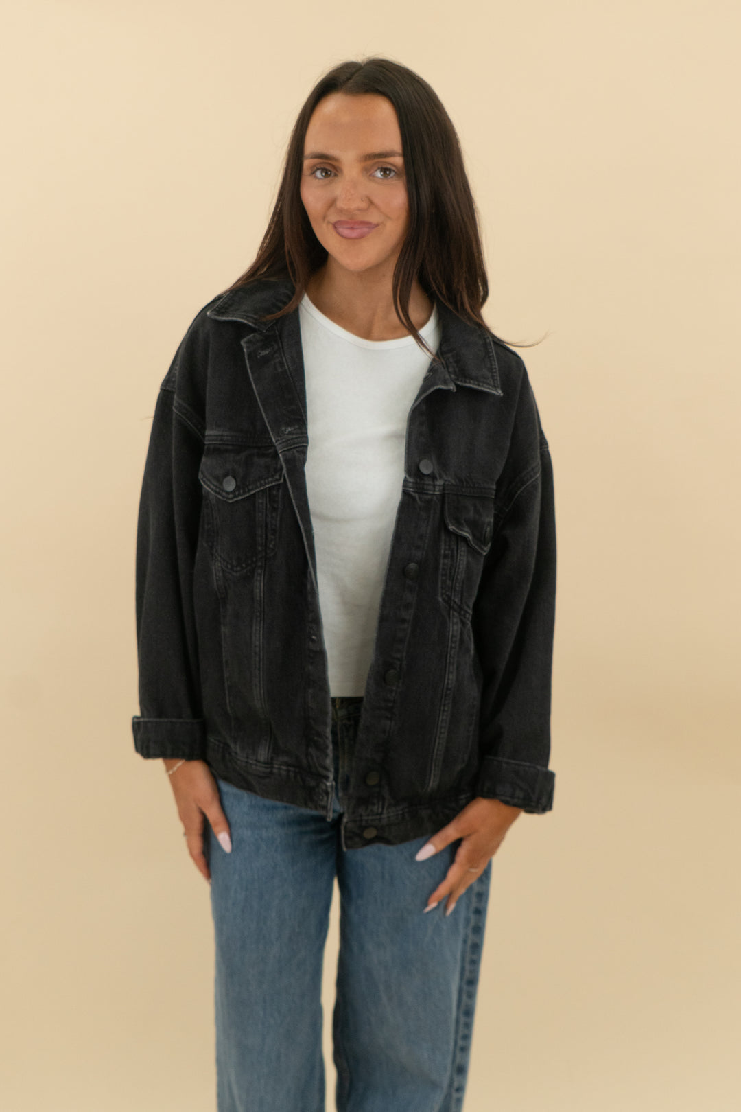 *AUCTION* pilcro black denim jacket (s)