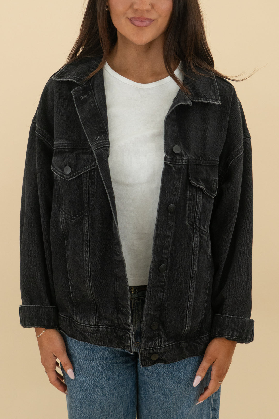 *AUCTION* pilcro black denim jacket (s)