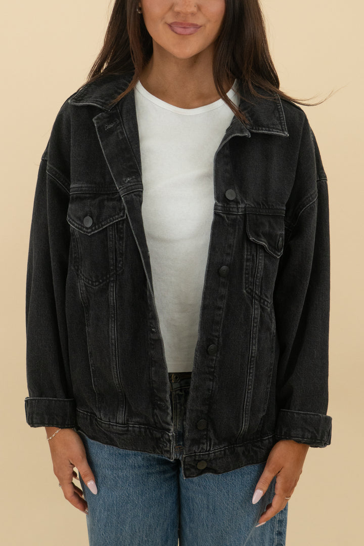 *AUCTION* pilcro black denim jacket (s)