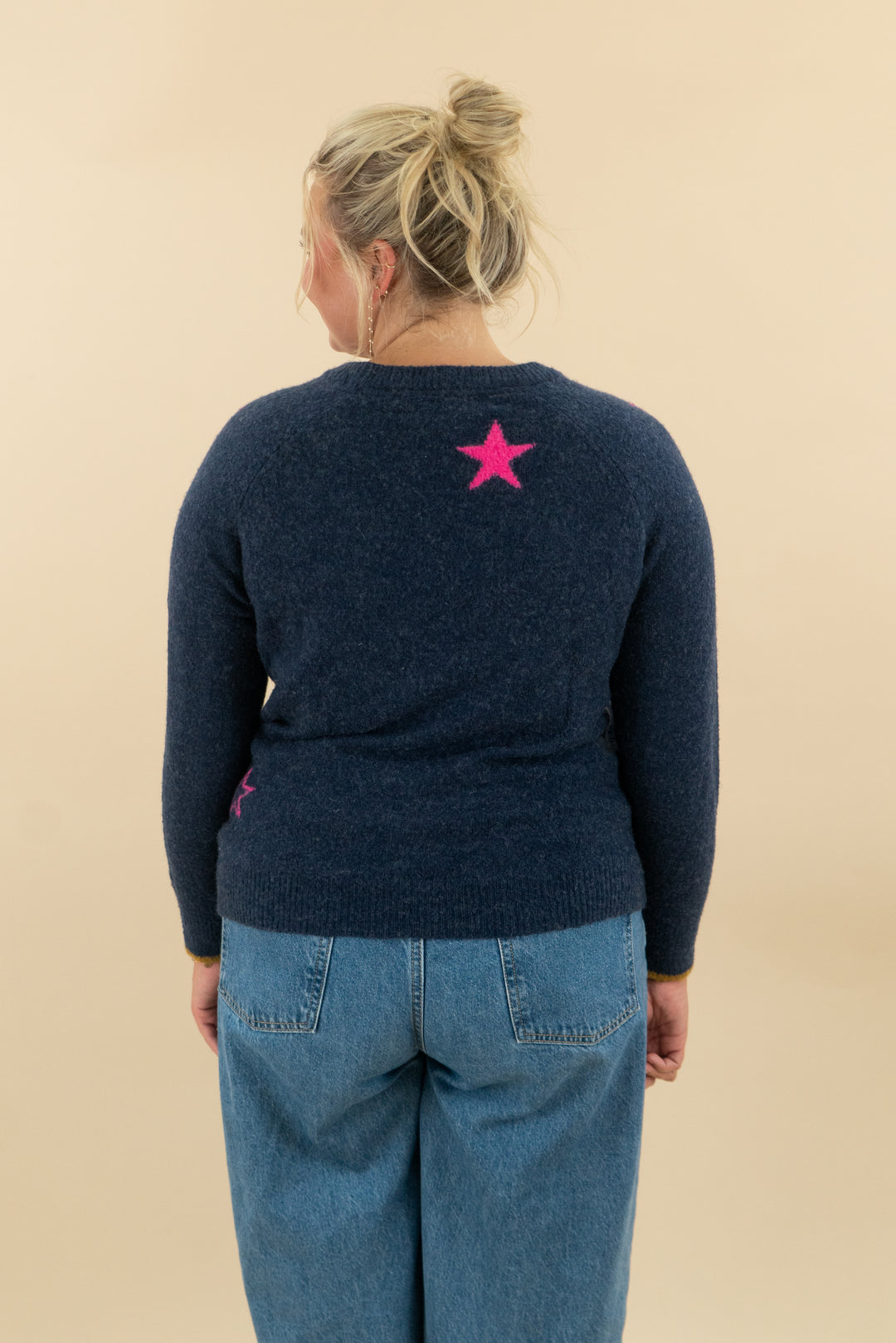 Joules Navy & Pink Star Sweater (10; retail $75)