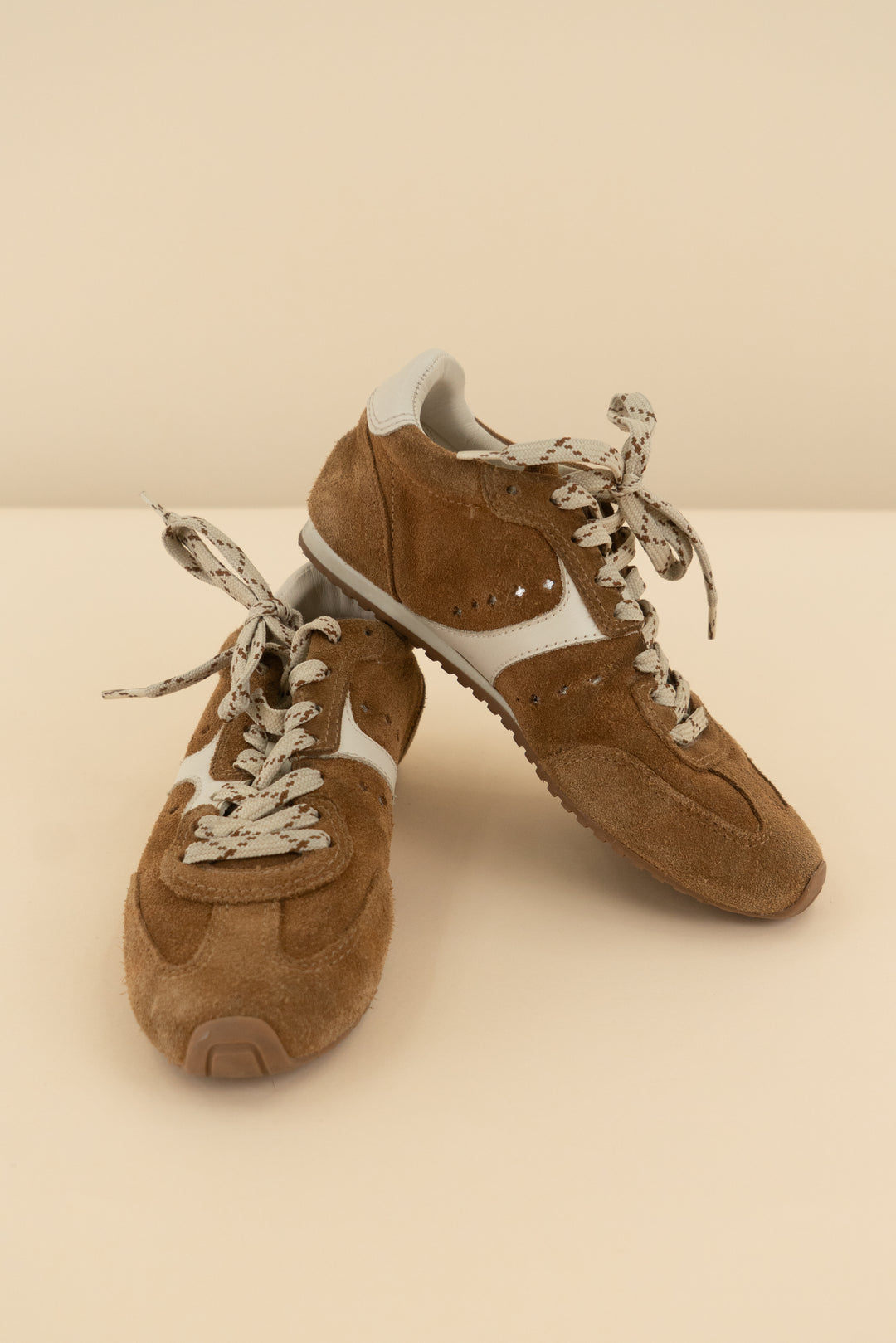 larroude brown suede sneakers (6; retail $250)