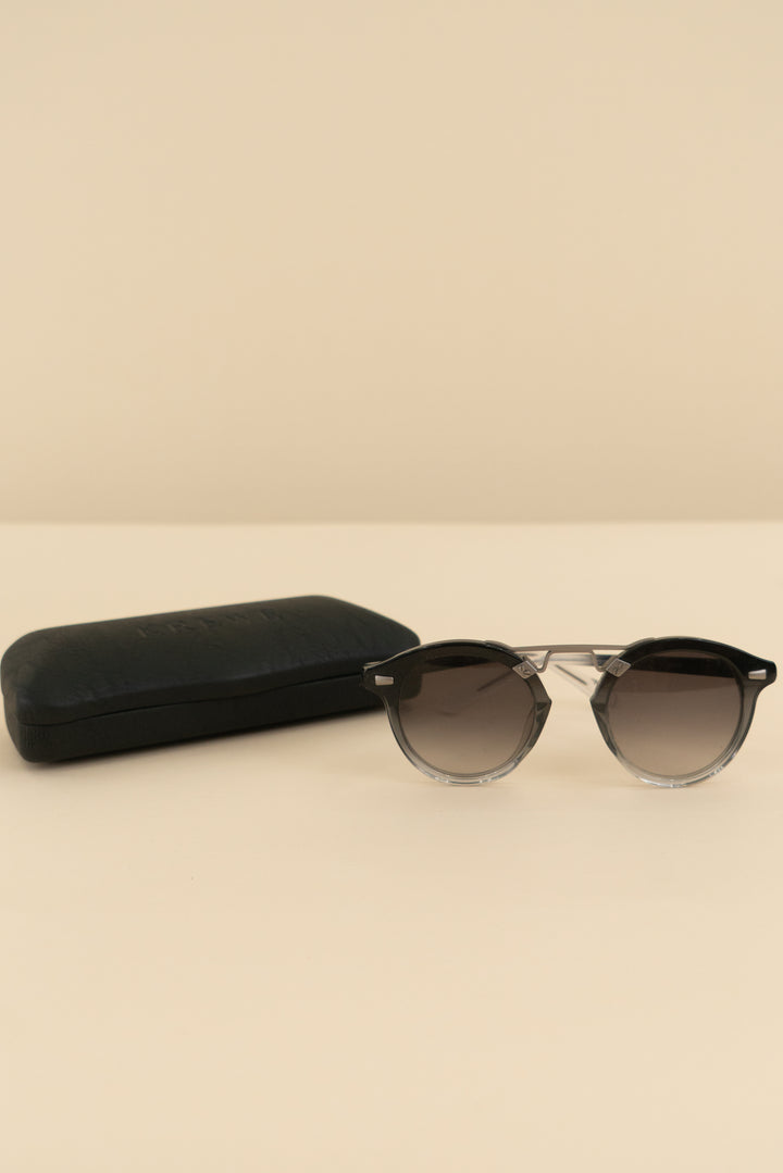 krewe black grey ombre round sunglasses (os: retail $335)