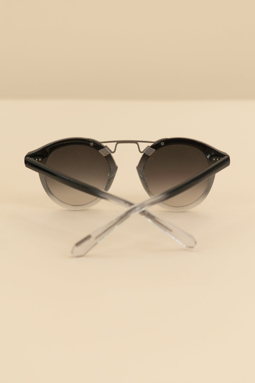 krewe black grey ombre round sunglasses (os: retail $335)