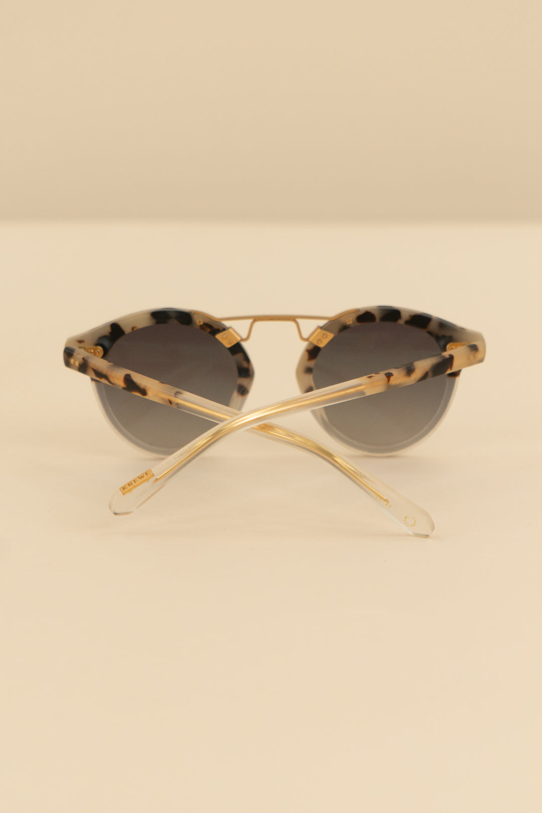 krewe light tortoise and grey round sunglasses (os: retail $395)