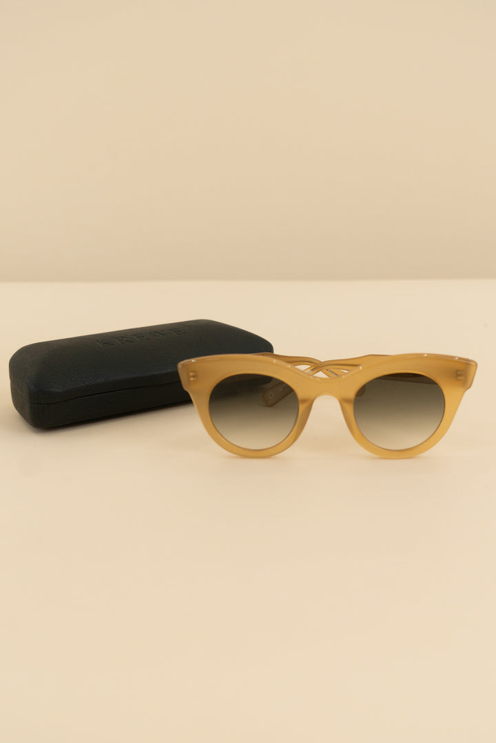 krewe tan oversized round sunglasses (os: retail $335)