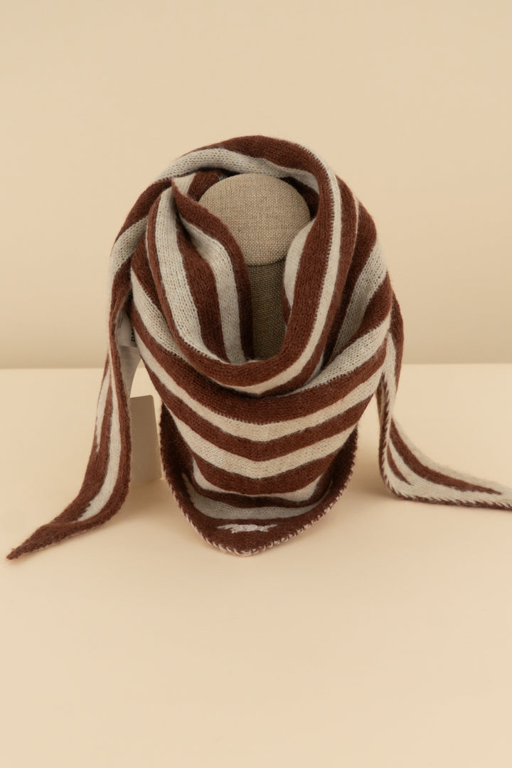 damson madder brown striped triangle scarf (os; retail $60)