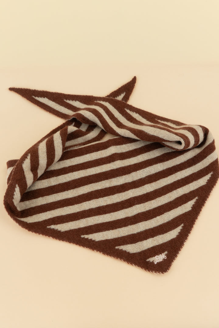 damson madder brown striped triangle scarf (os; retail $60)