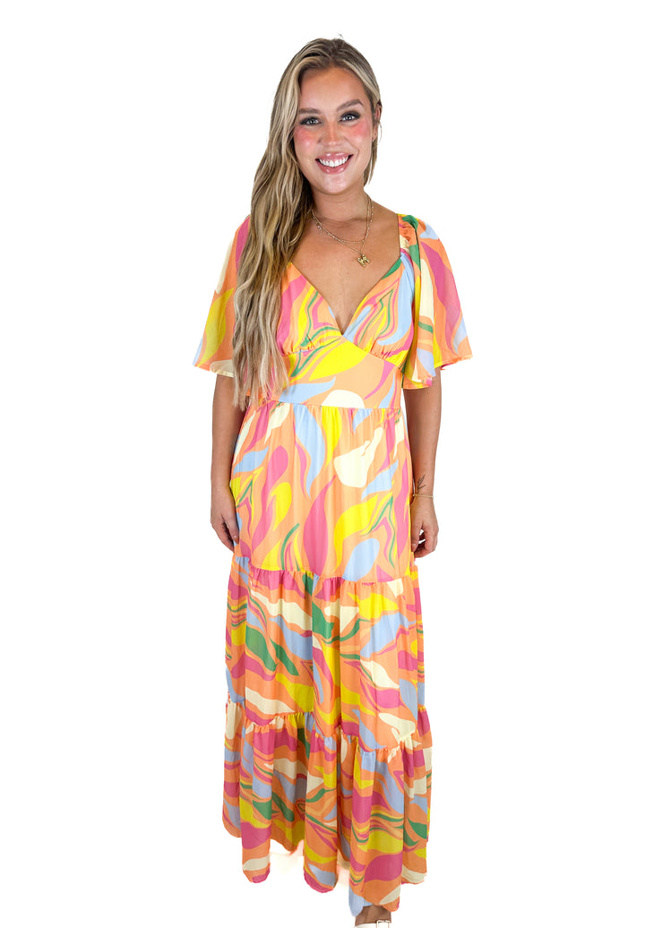 Flying Tomato Patterned Maxi Dress (L)