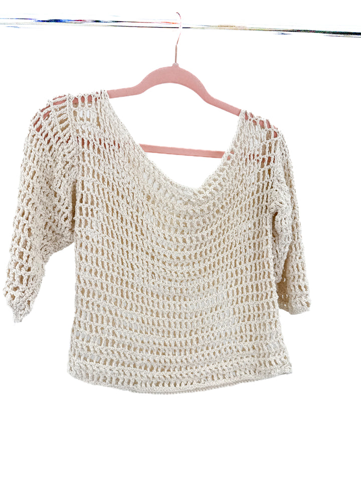 Crochet cream top (S)